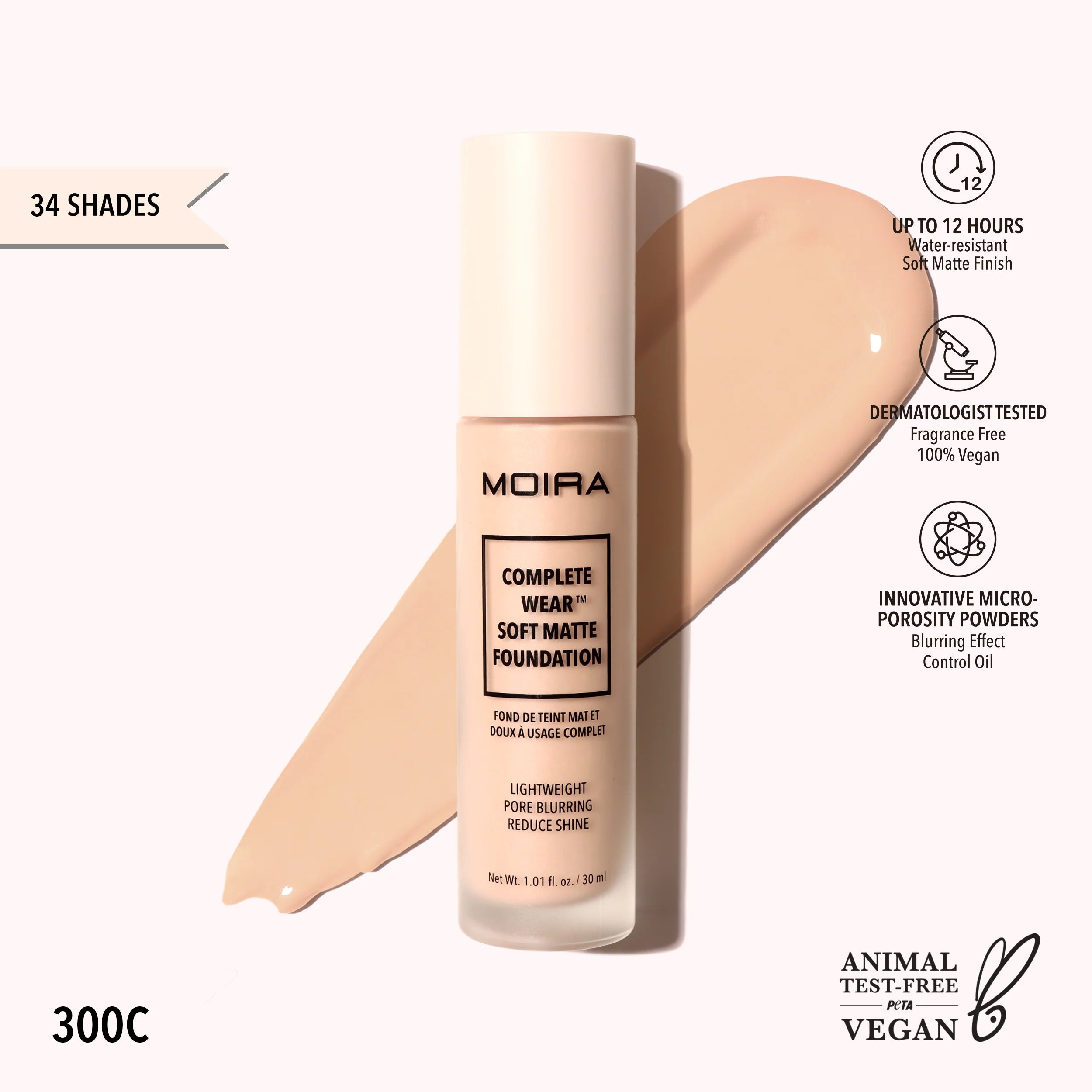 Moira Beauty - Complete Wear Soft Matte Foundation 300C