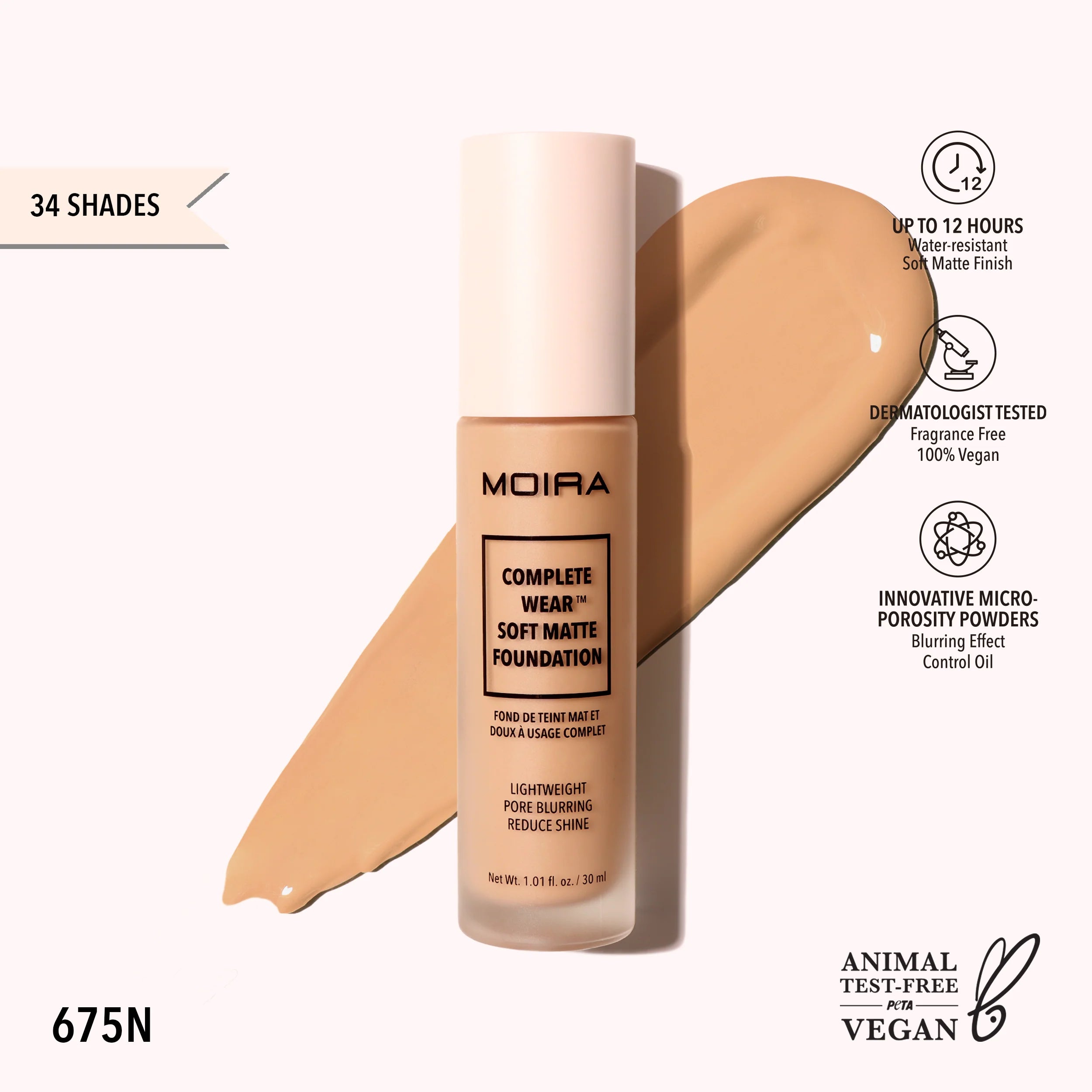 Moira Beauty - Complete Wear Soft Matte Foundation 675N