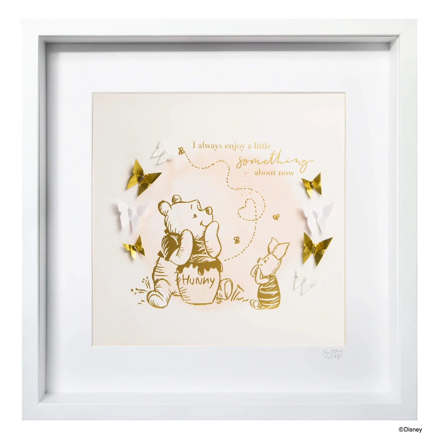 Short Story - Disney White Frame Pooh & Piglet Enjoy Something