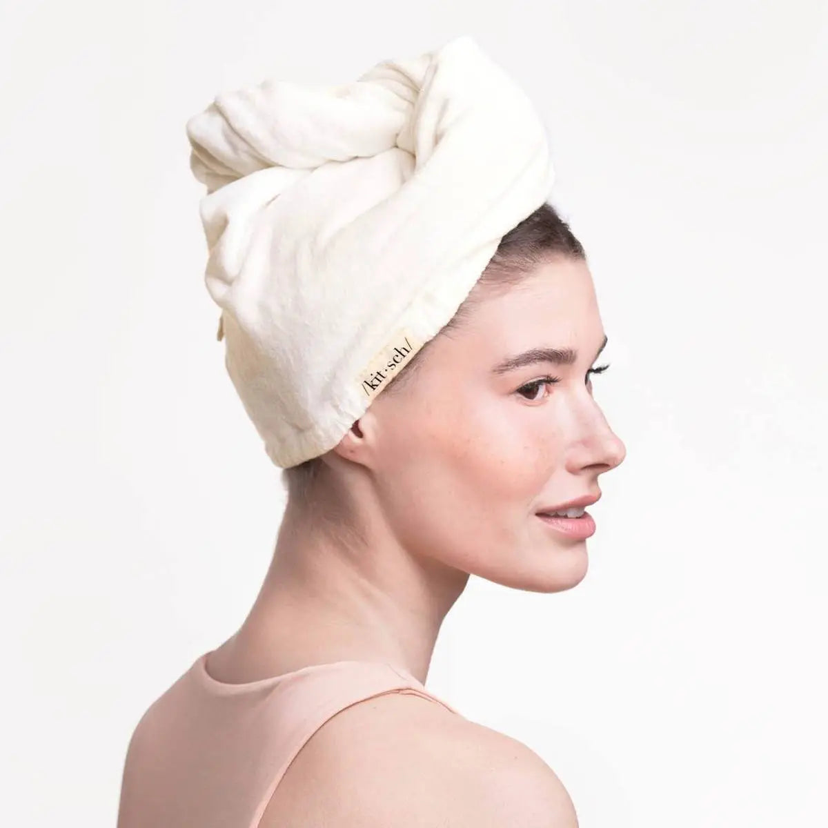 Kitsch - Quick Dry Hair Towel - Eco White