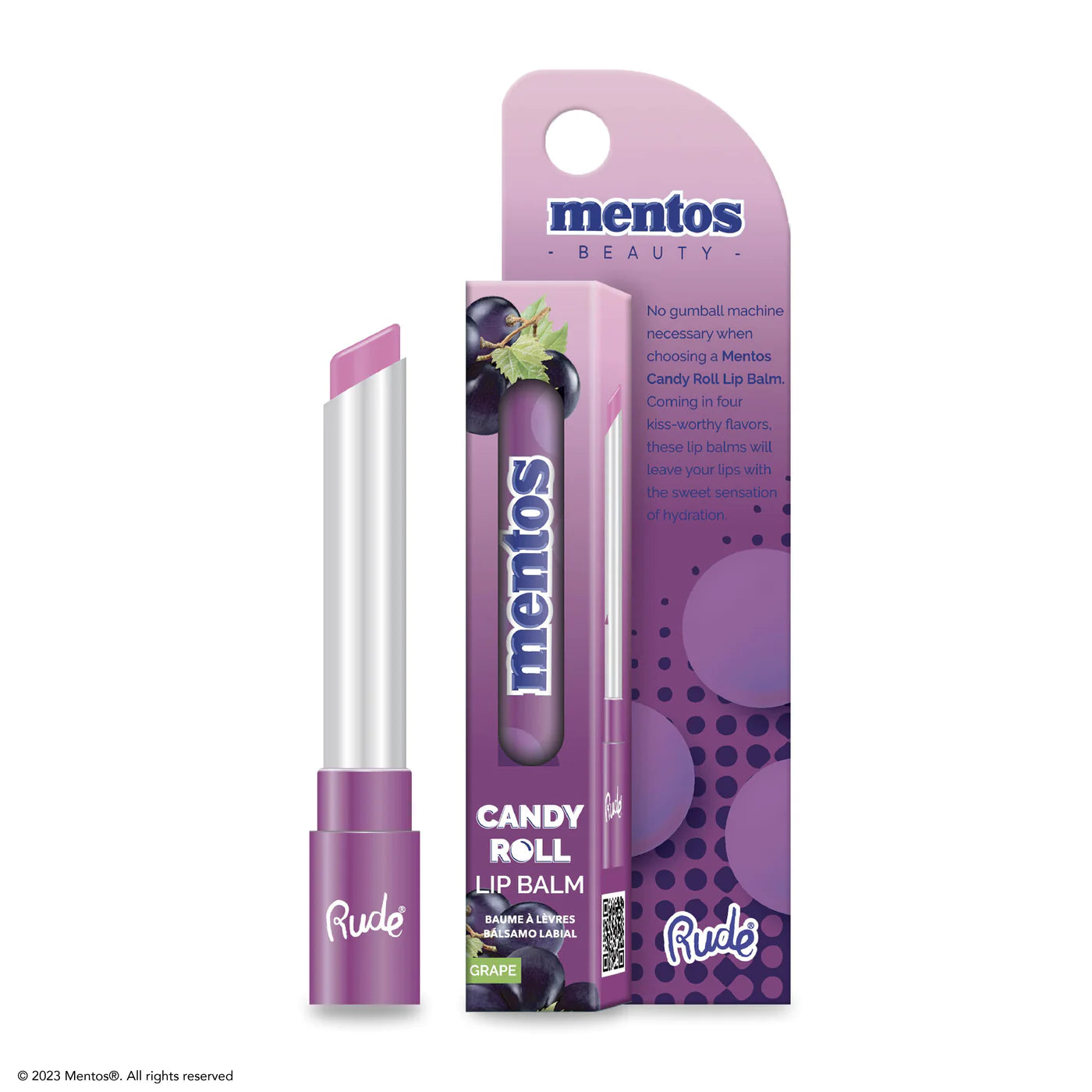 Rude Cosmetics - Mentos Candy Roll Lip Balm Grape