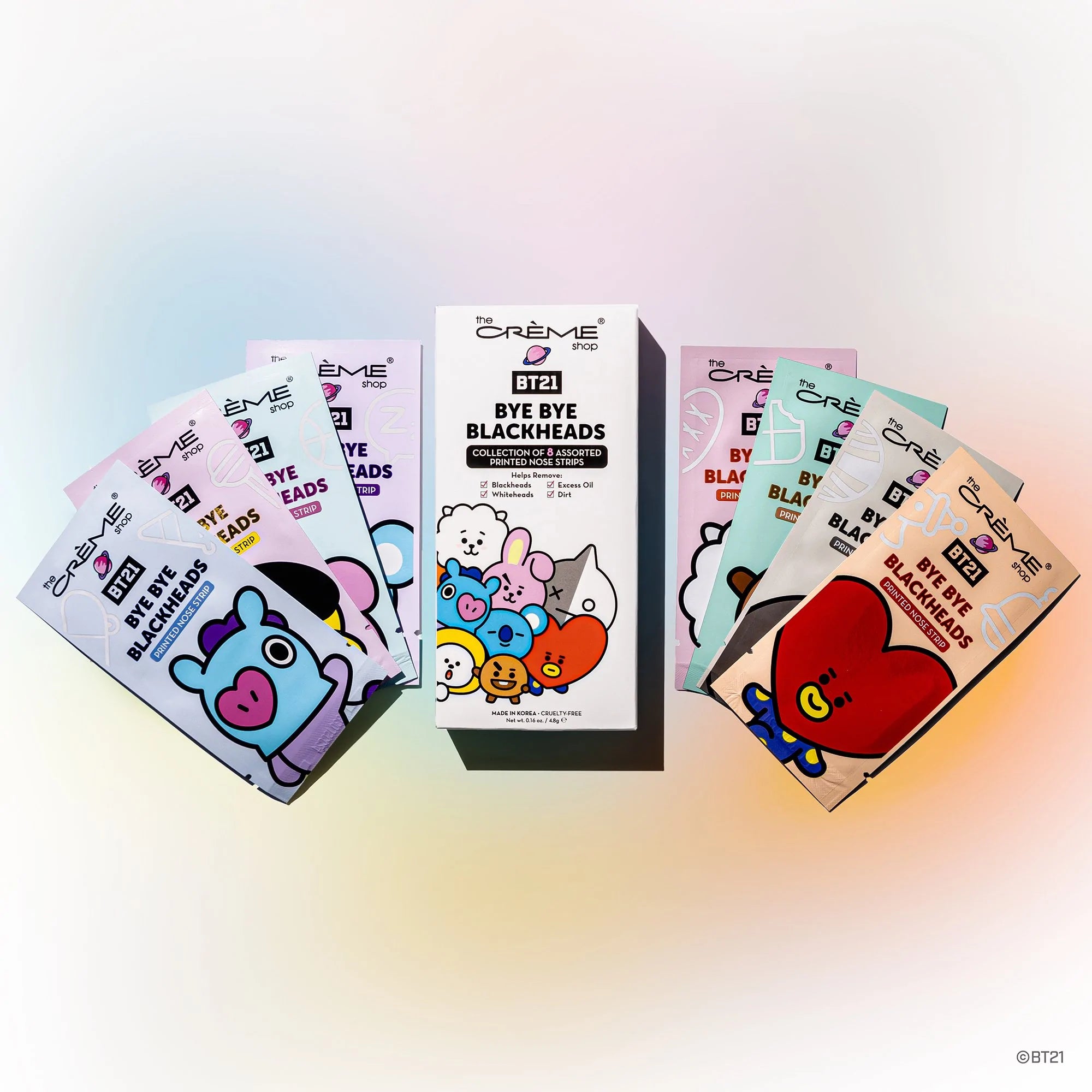 The Creme Shop -BT21: Bye Bye Blackheads - Printed Pore Strips