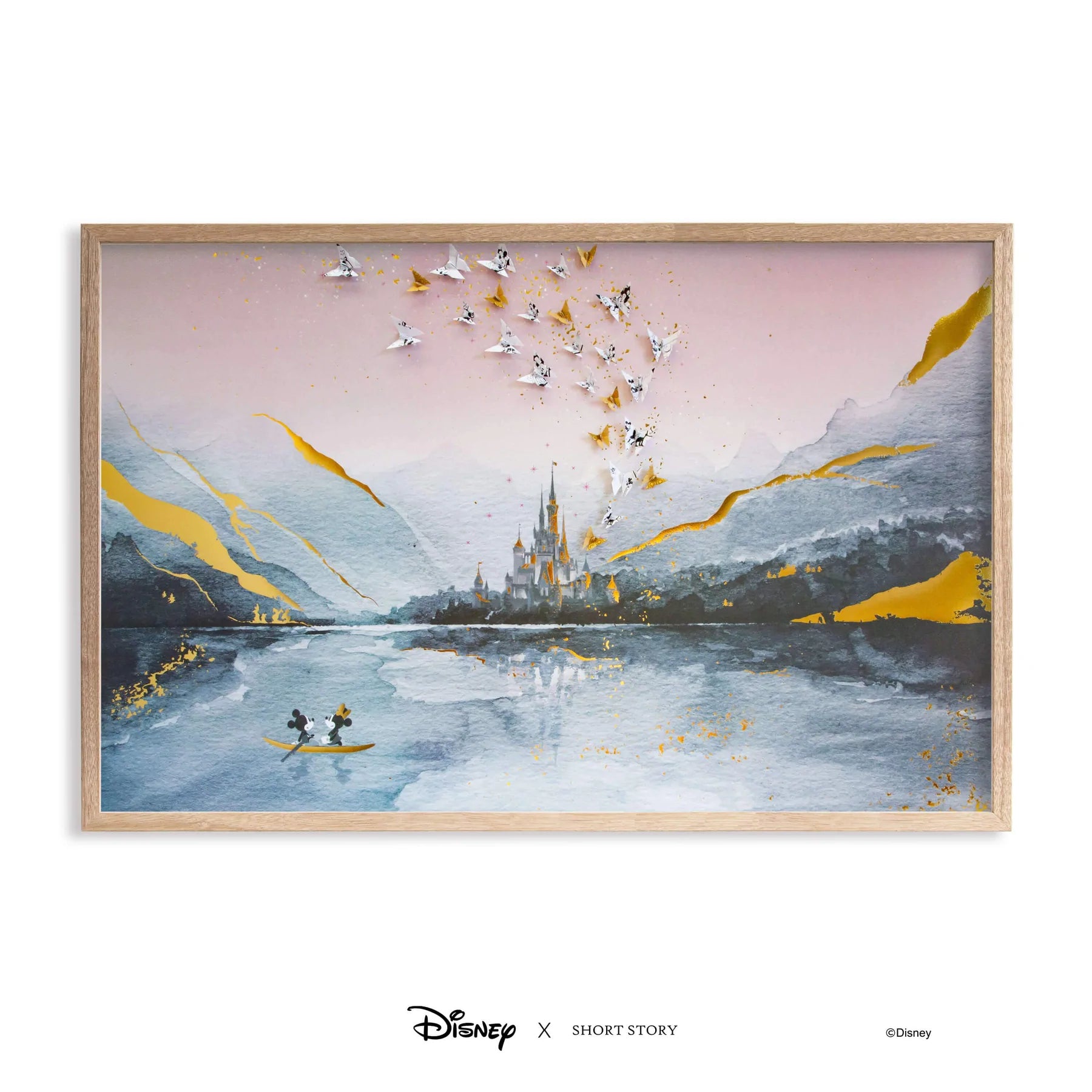 Short Story - Disney Deluxe Natural Frame Mickey and Minnie Castle Stardust