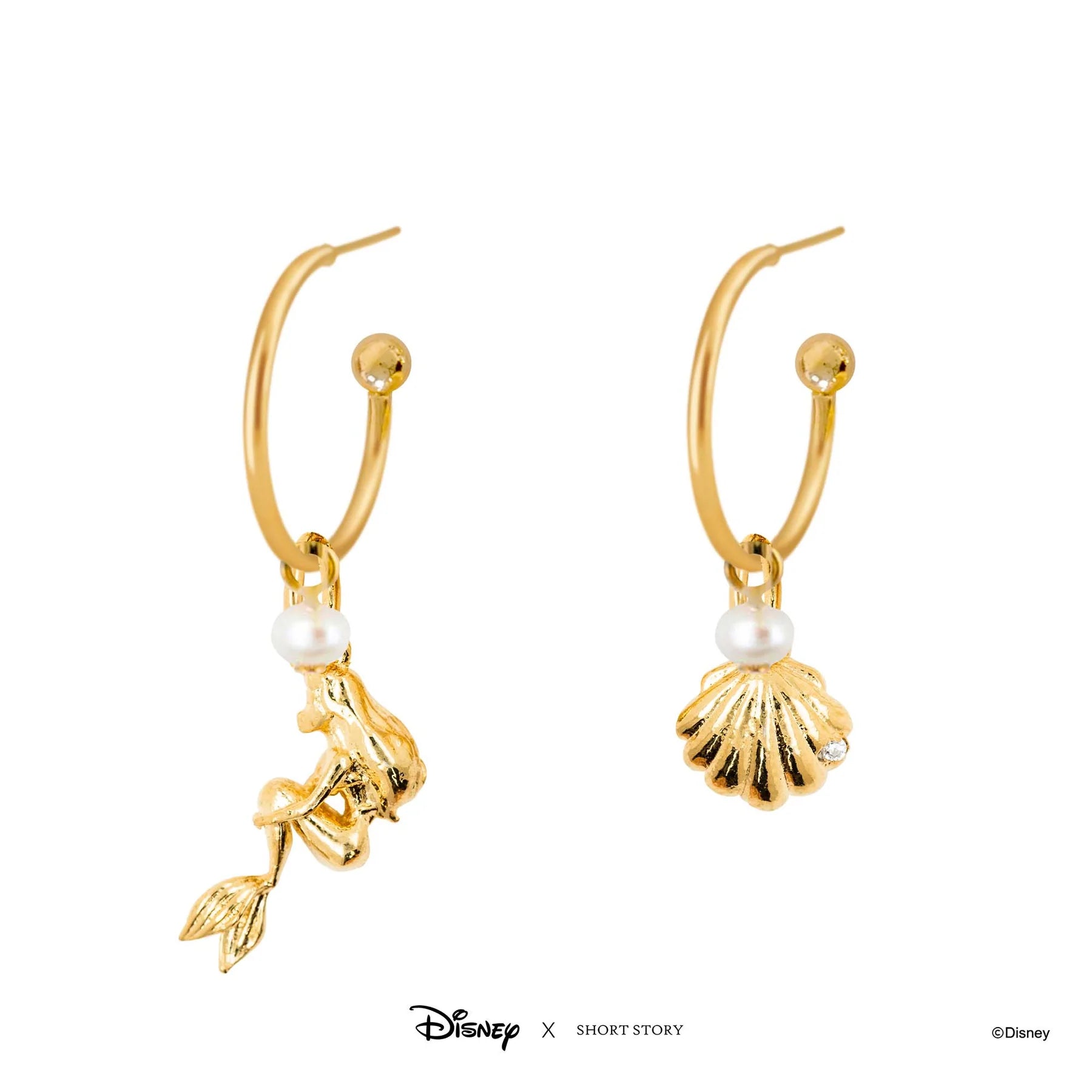 Short Story - Disney Hoop Earring Little Mermaid Gold