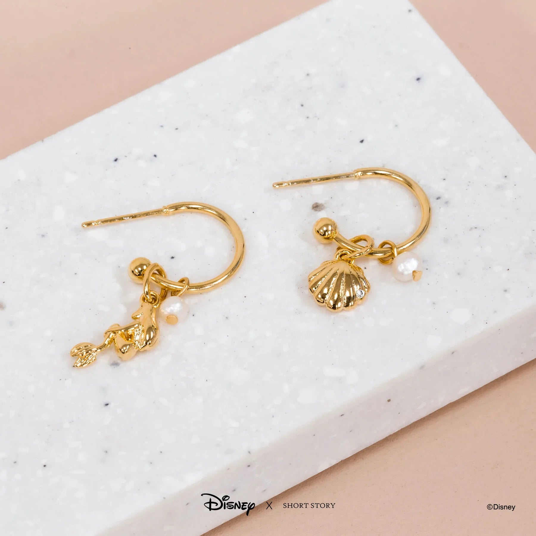 Short Story - Disney Hoop Earring Little Mermaid Gold