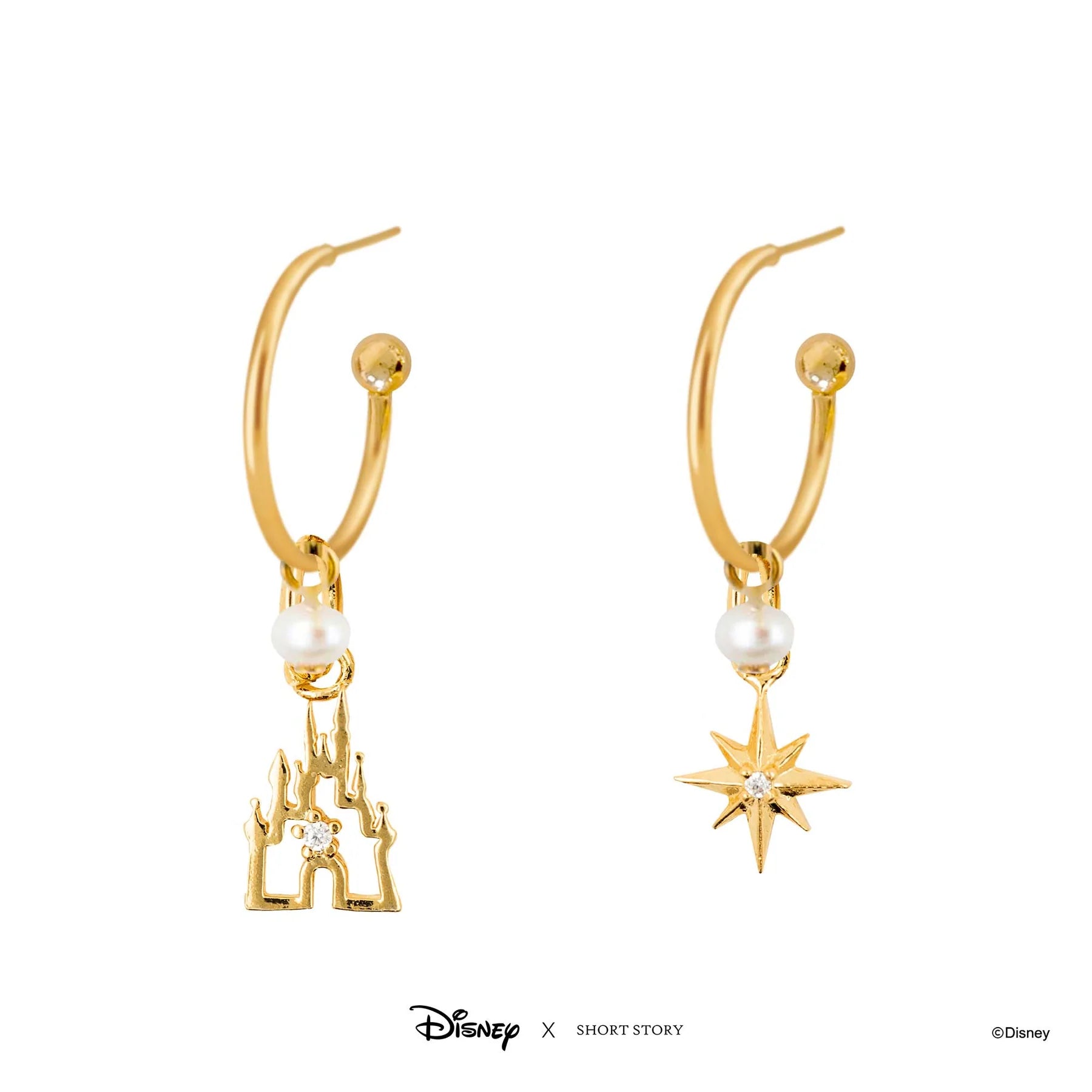 Short Story - Disney Hoop Earring Castle Gold