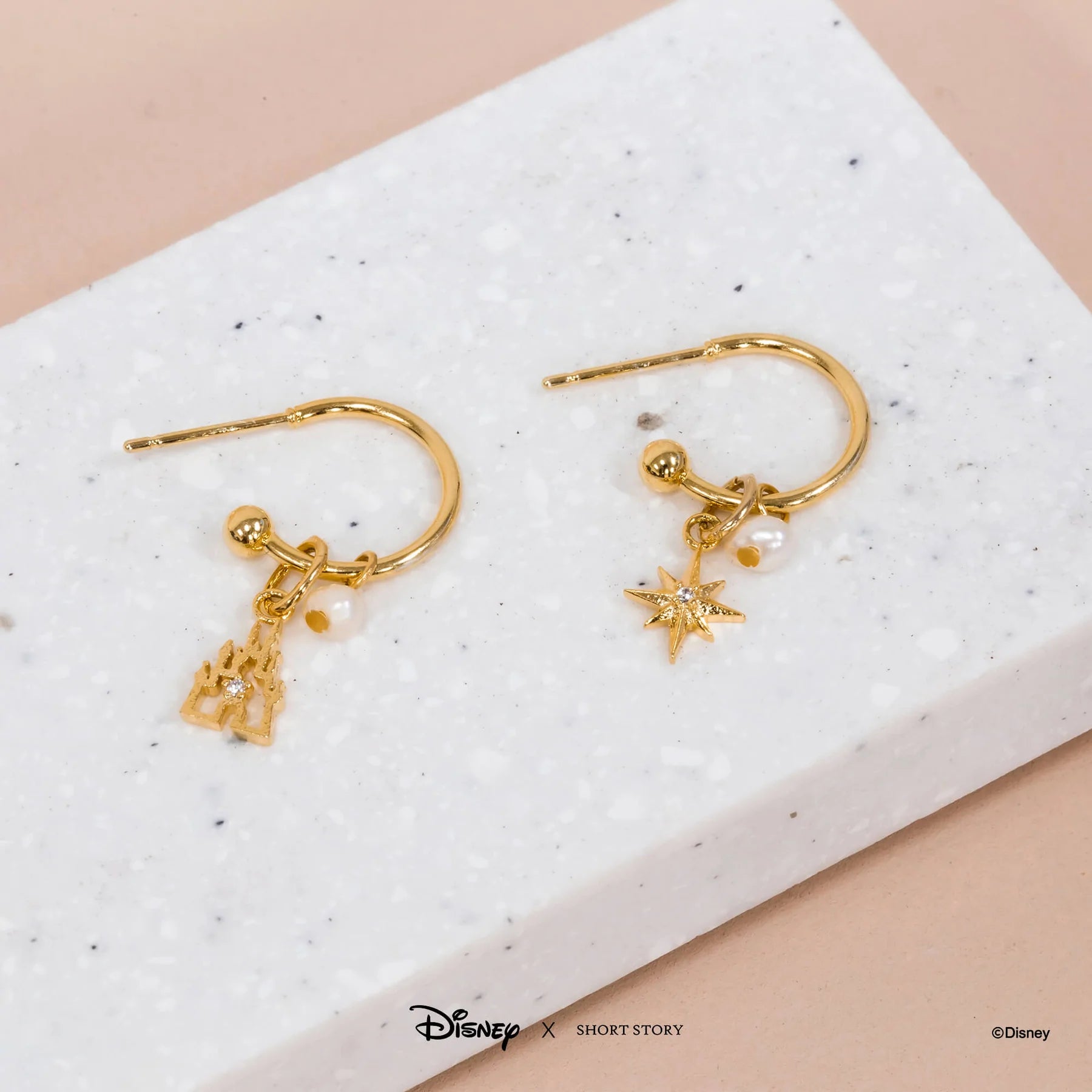 Short Story - Disney Hoop Earring Castle Gold