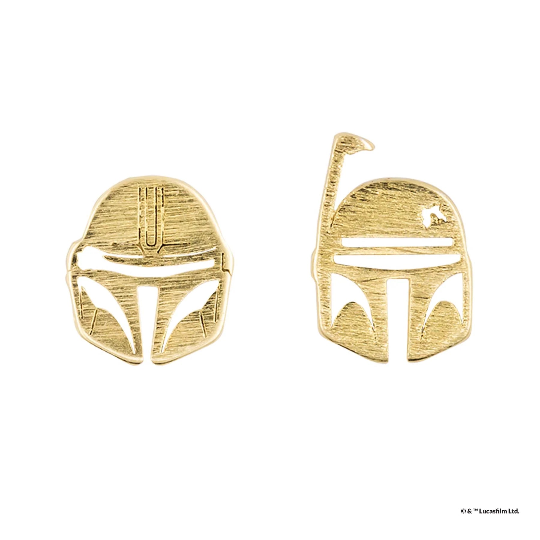 Short Story - Star Wars Earring Mandalorian & Boba Fett Gold