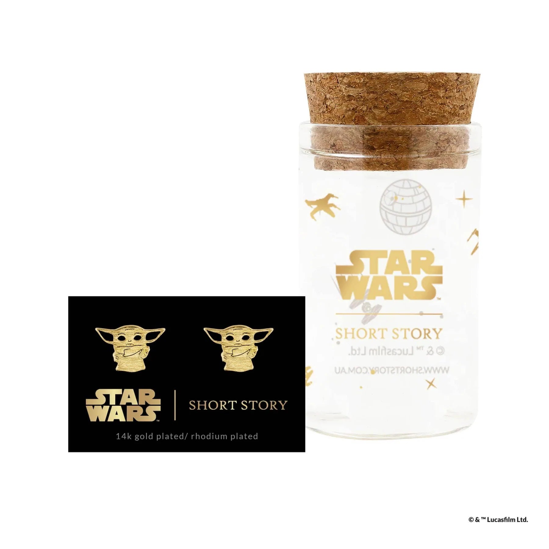 Short Story - Star Wars Earring Grogu Gold