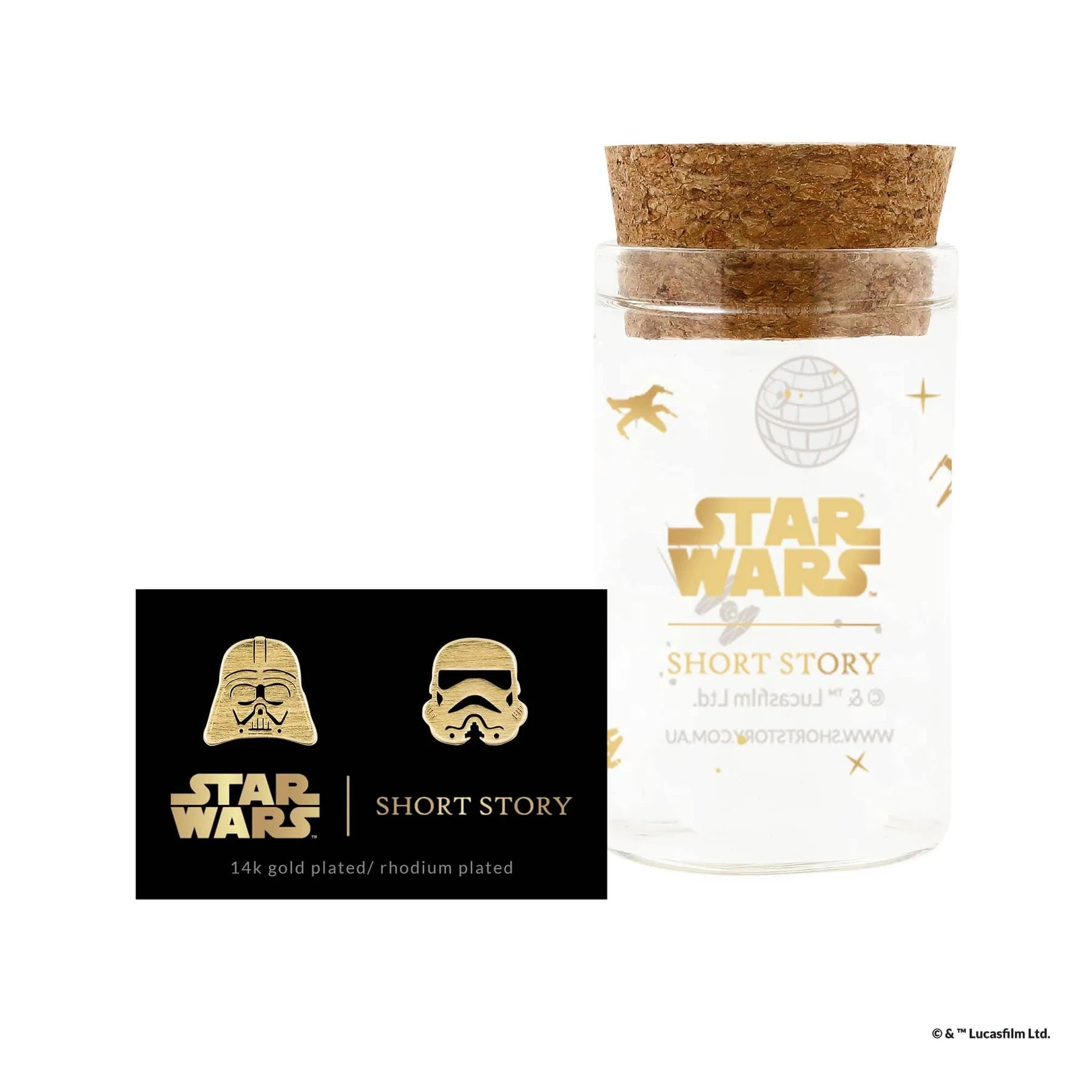 Short Story - Star Wars Earring Darth Vader & Stormtrooper Gold