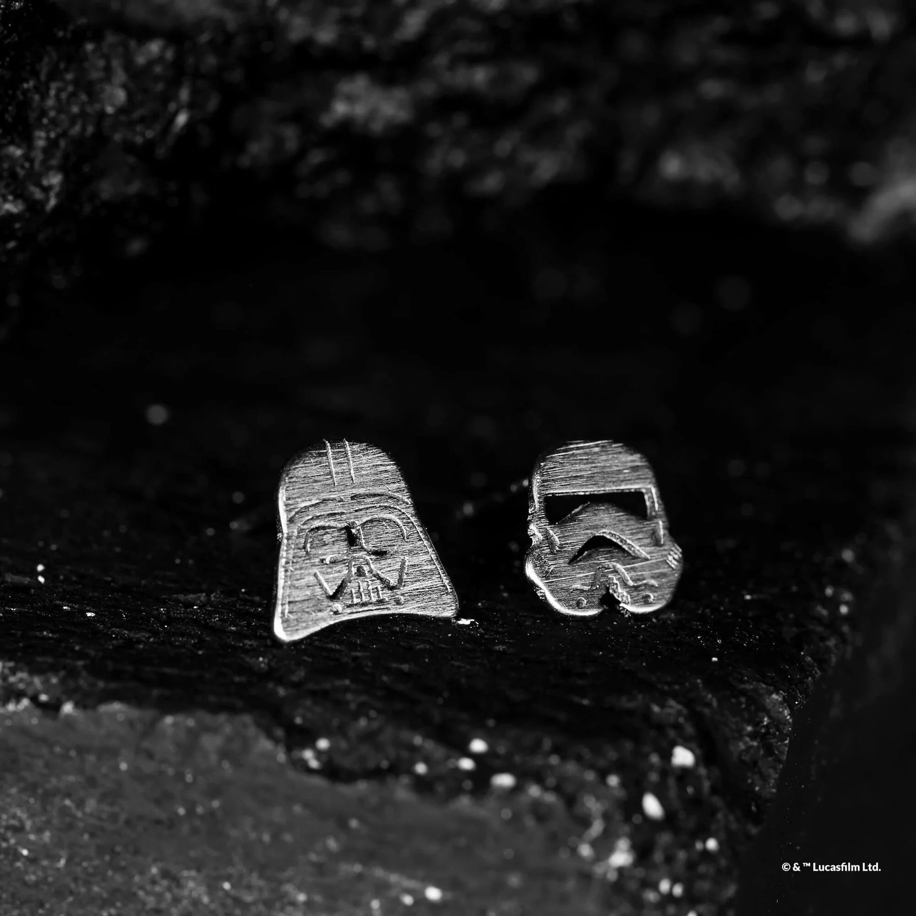 Short Story - Star Wars Earring Darth Vader & Stormtrooper Silver