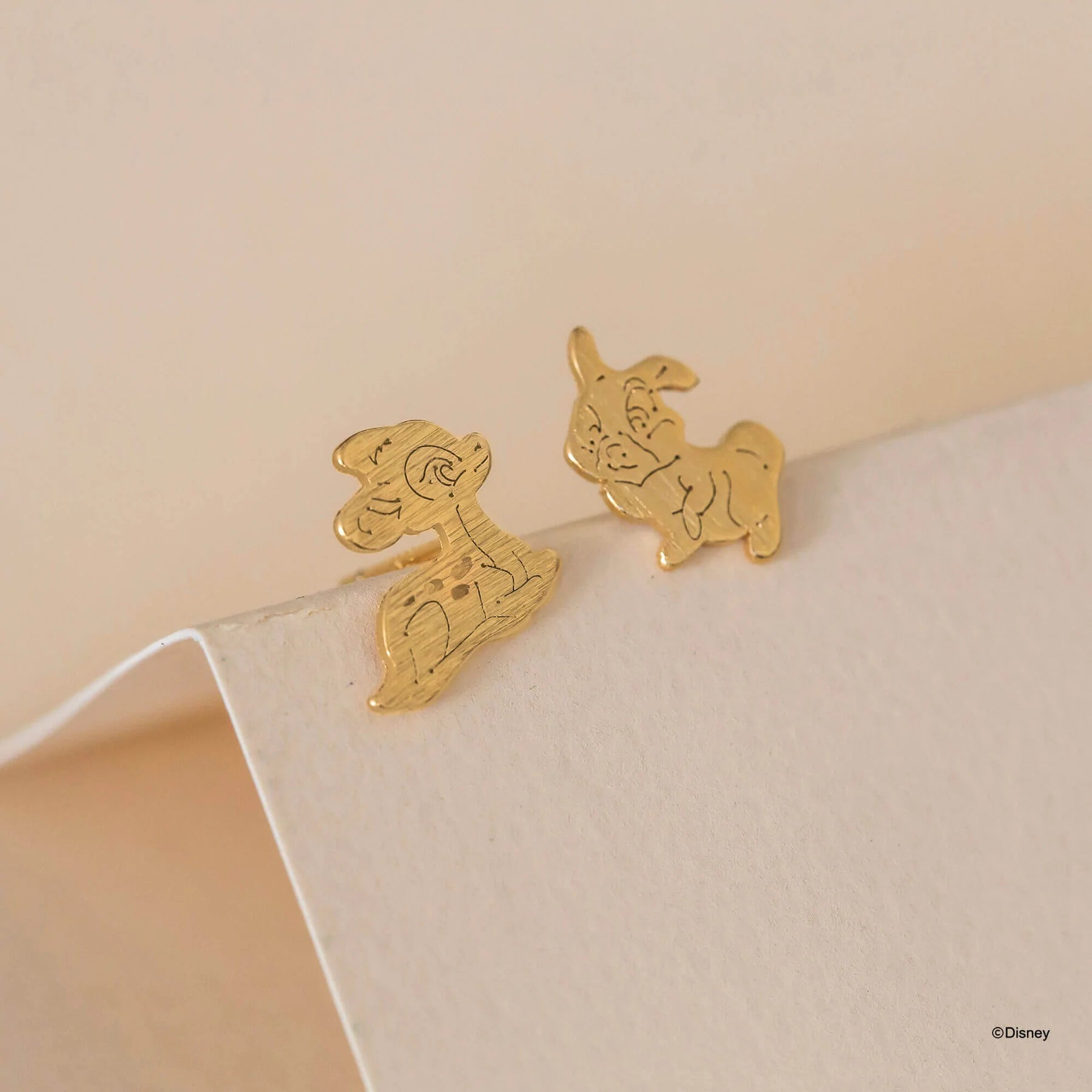 Short Story - Disney Earring Bambi & Thumper Gold