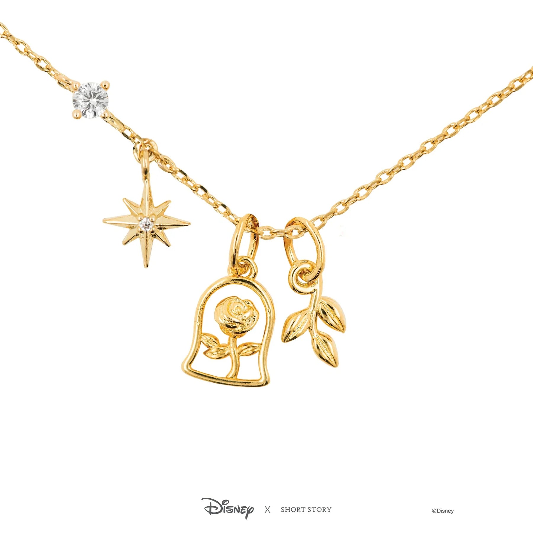 Short Story - Disney Necklace Beauty And The Beast Gold