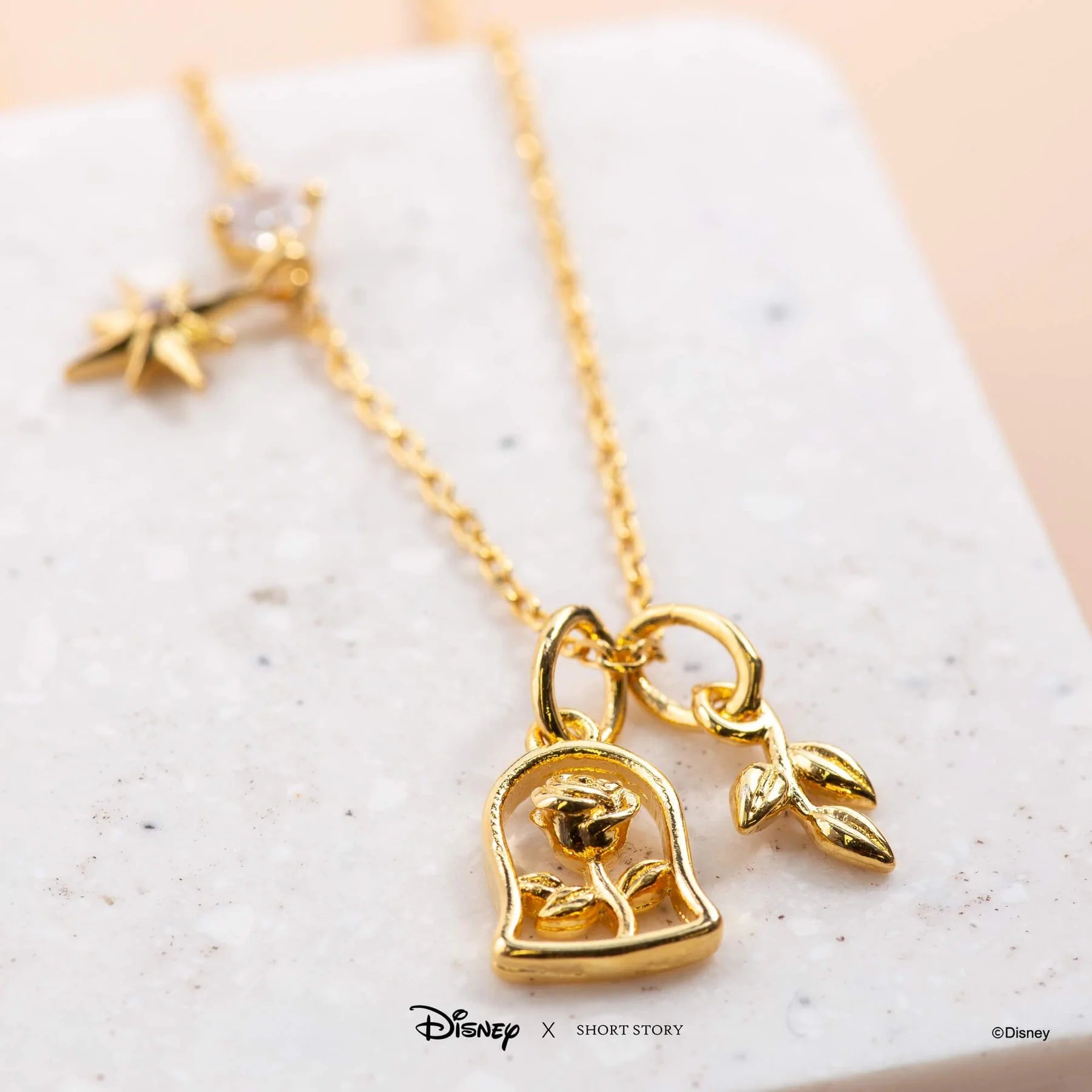 Short Story - Disney Necklace Beauty And The Beast Gold