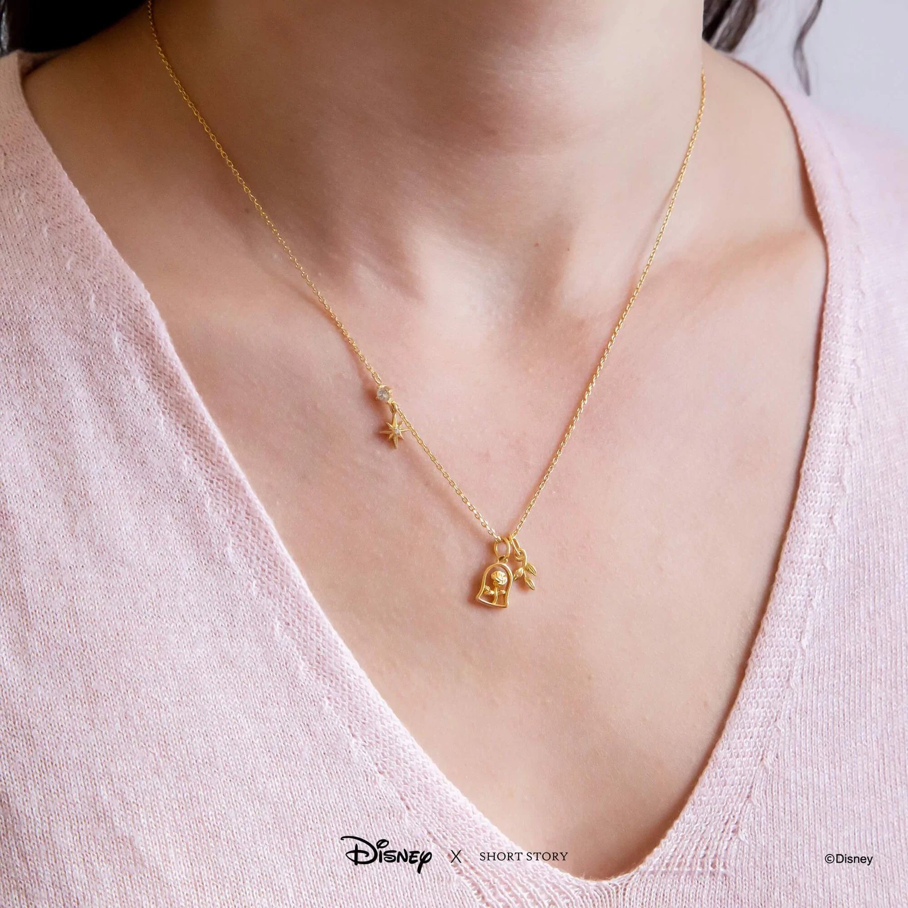 Short Story - Disney Necklace Beauty And The Beast Gold