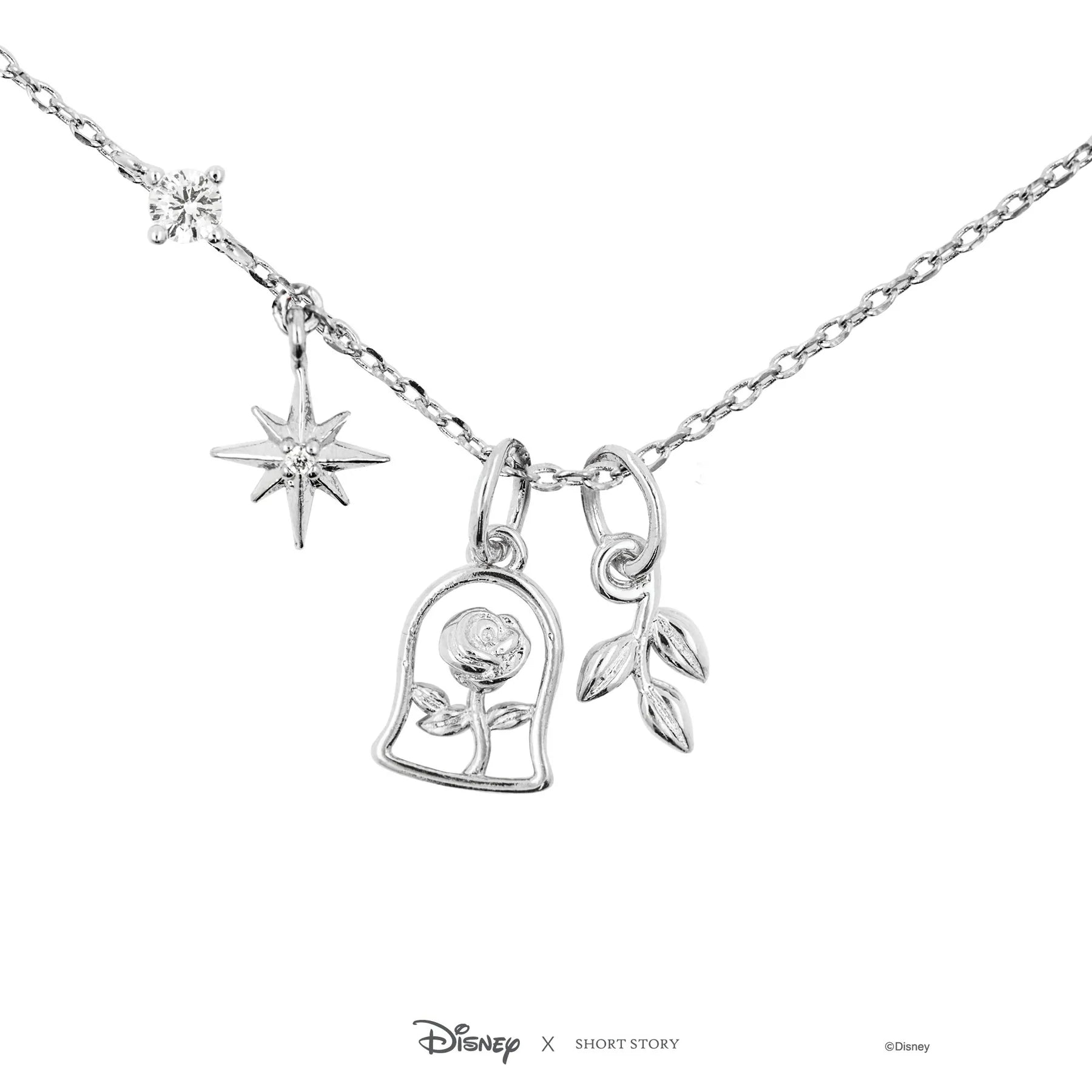 Short Story - Disney Necklace Beauty And The Beast Silver