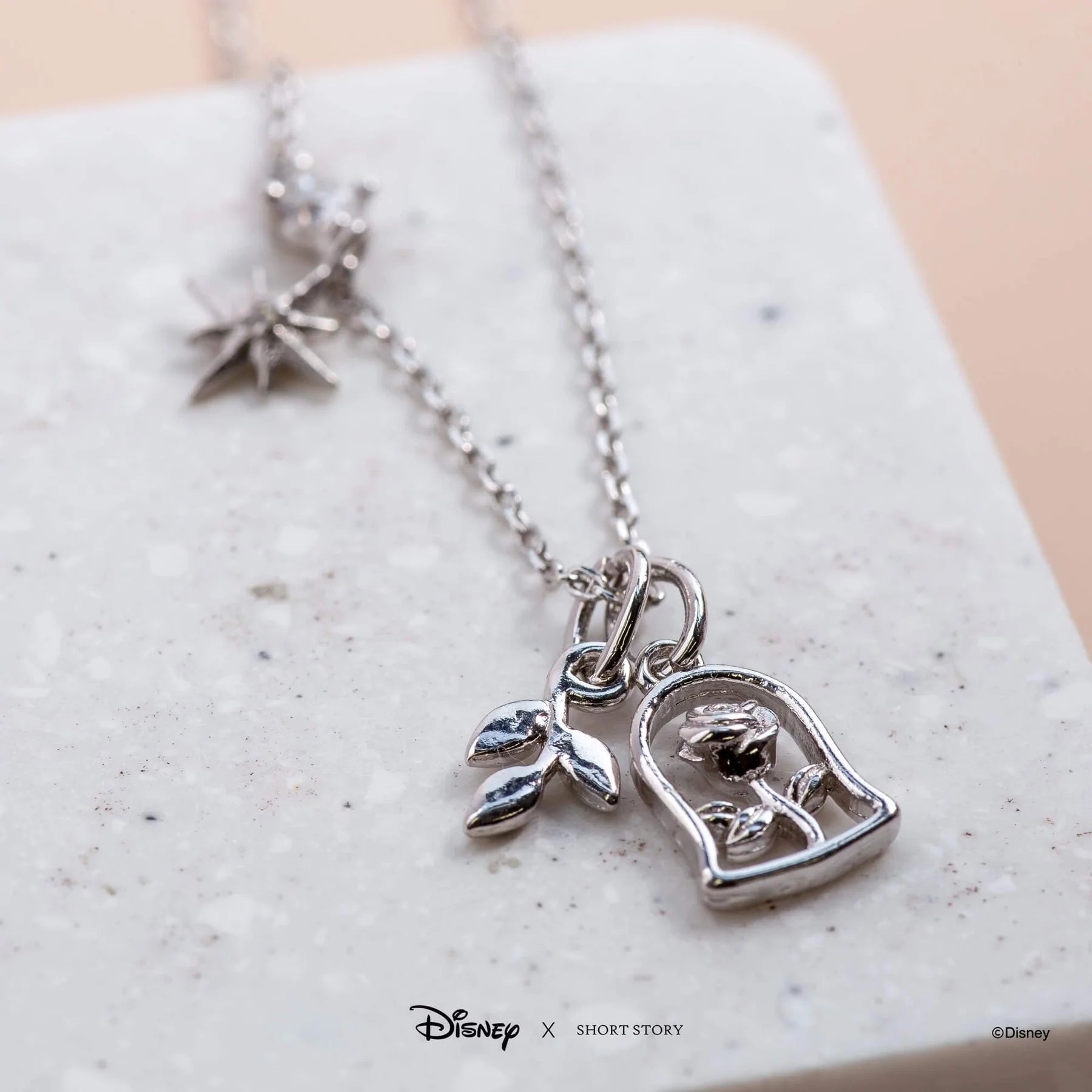 Short Story - Disney Necklace Beauty And The Beast Silver