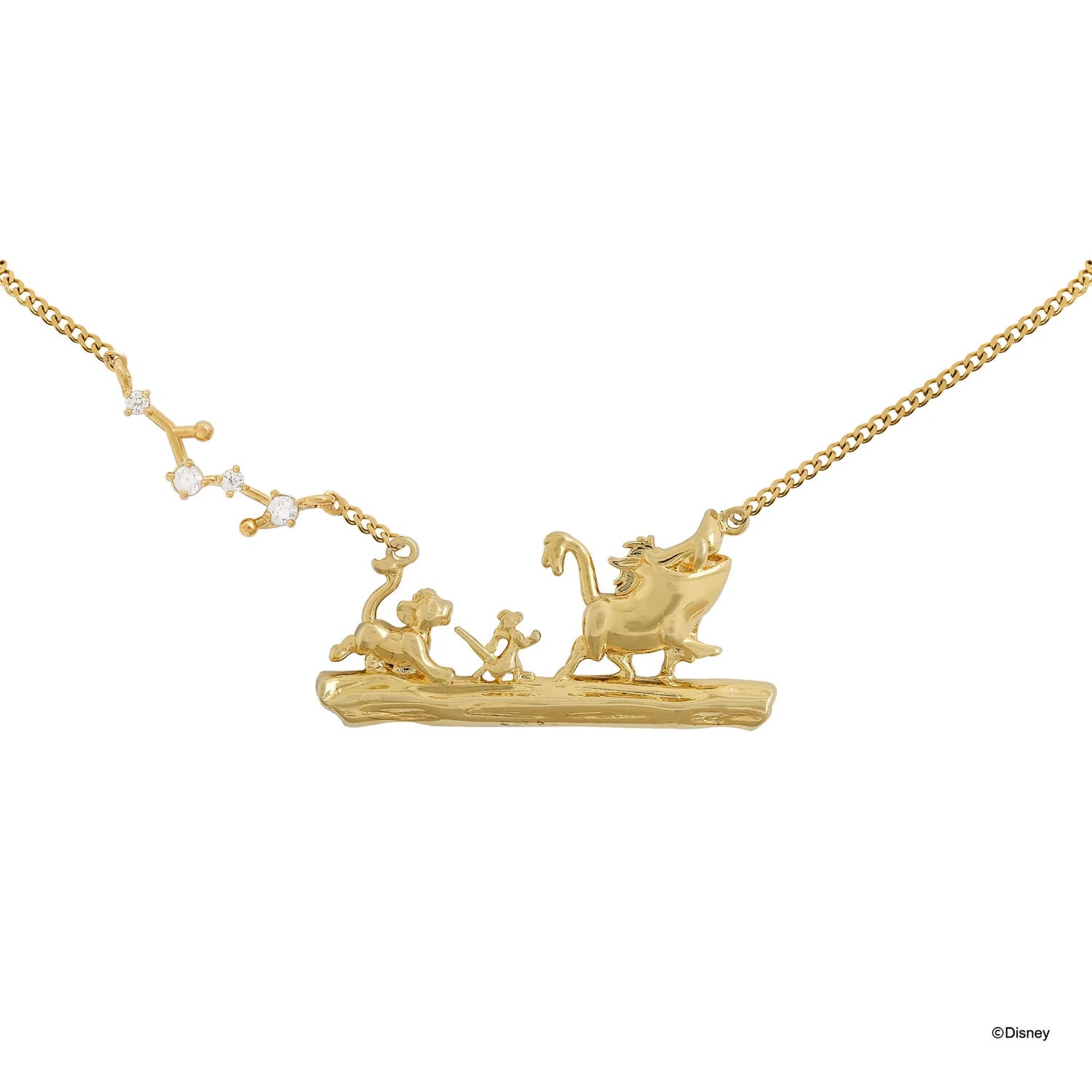 Short Story - The Lion King Necklace Diamante No Worries Gold