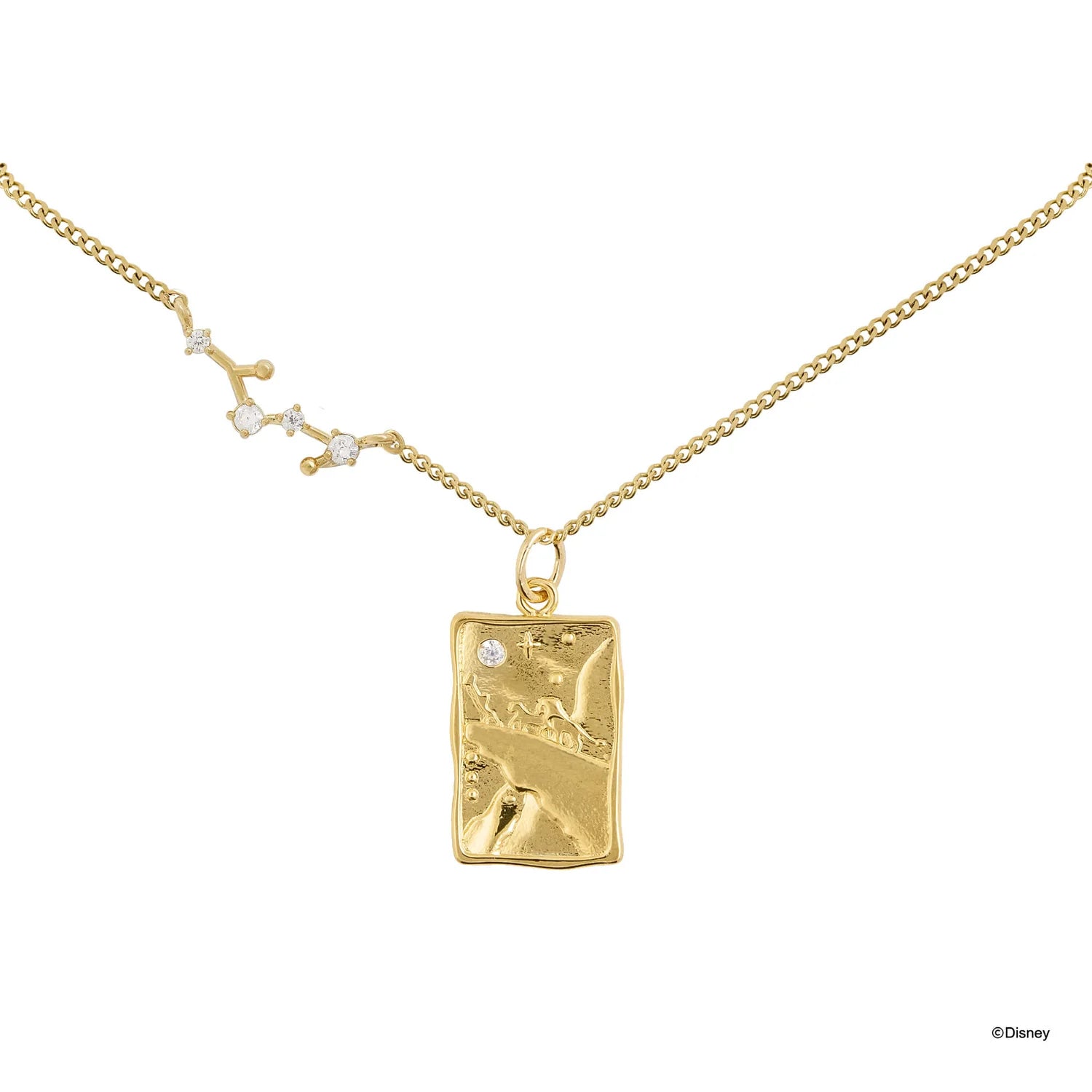 Short Story - The Lion King Necklace Diamante Pride Rock Gold