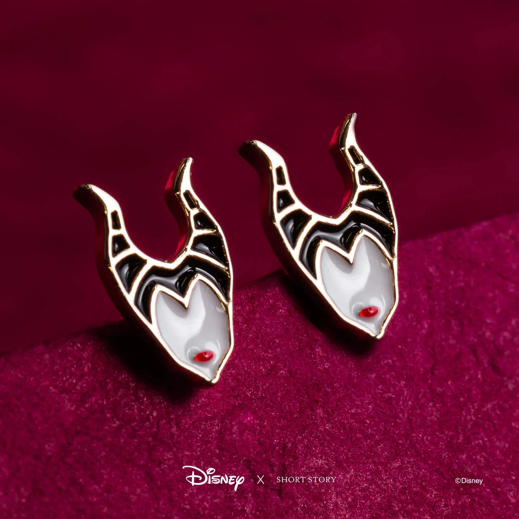 Short Story - Disney Earring Epoxy Maleficent Face