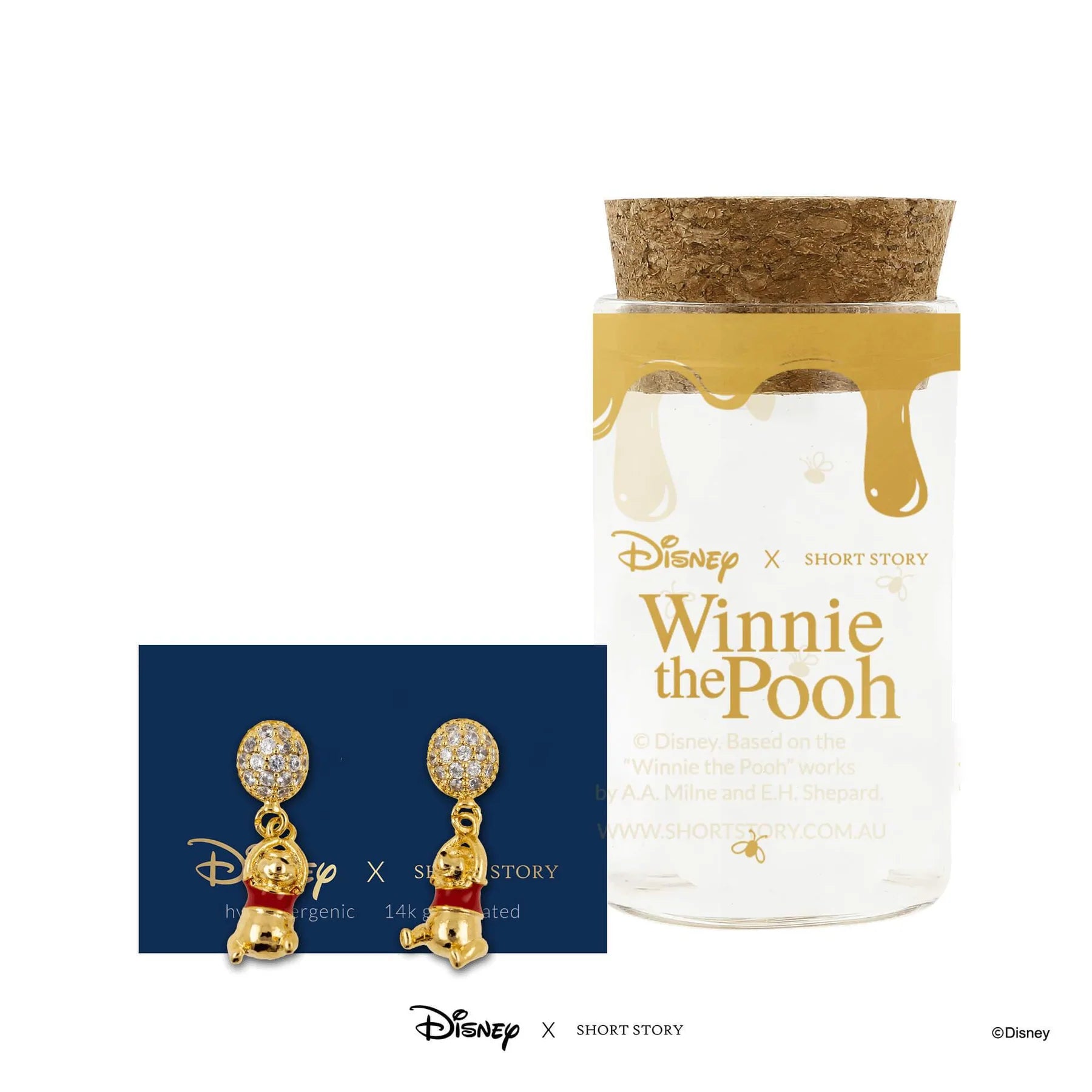 Short Story - Disney Drop Earring Diamante Balloon Pooh