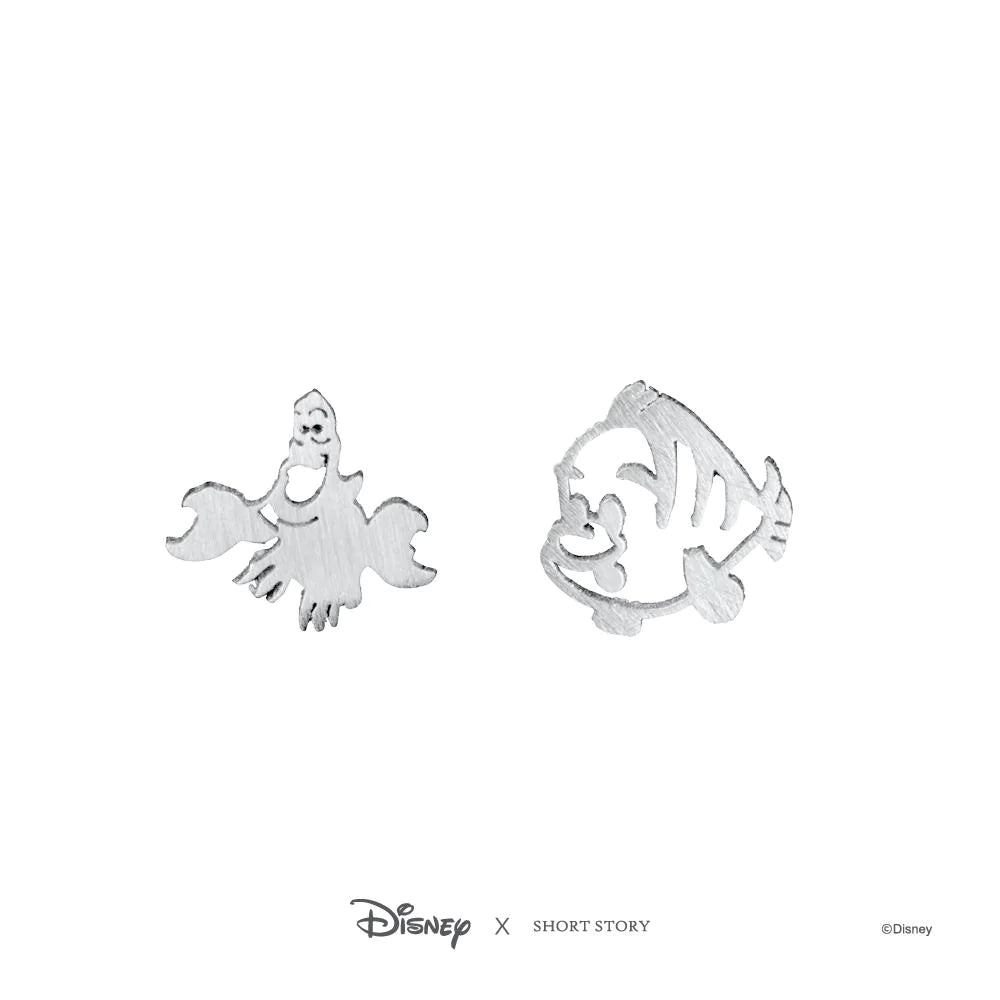 Short Story - Disney Earring Sebastian and Flounder Silver