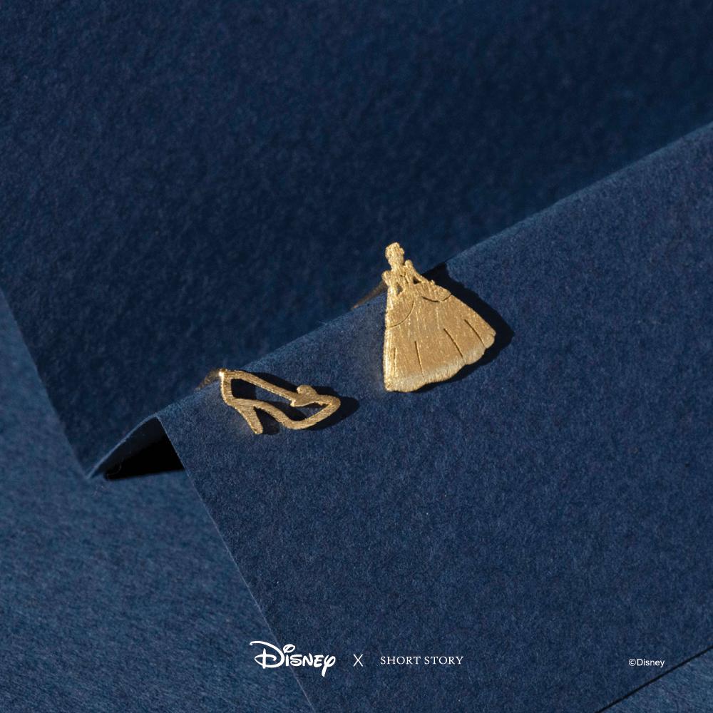 Short Story - Disney Earring Cinderella Dress and Shoe Gold