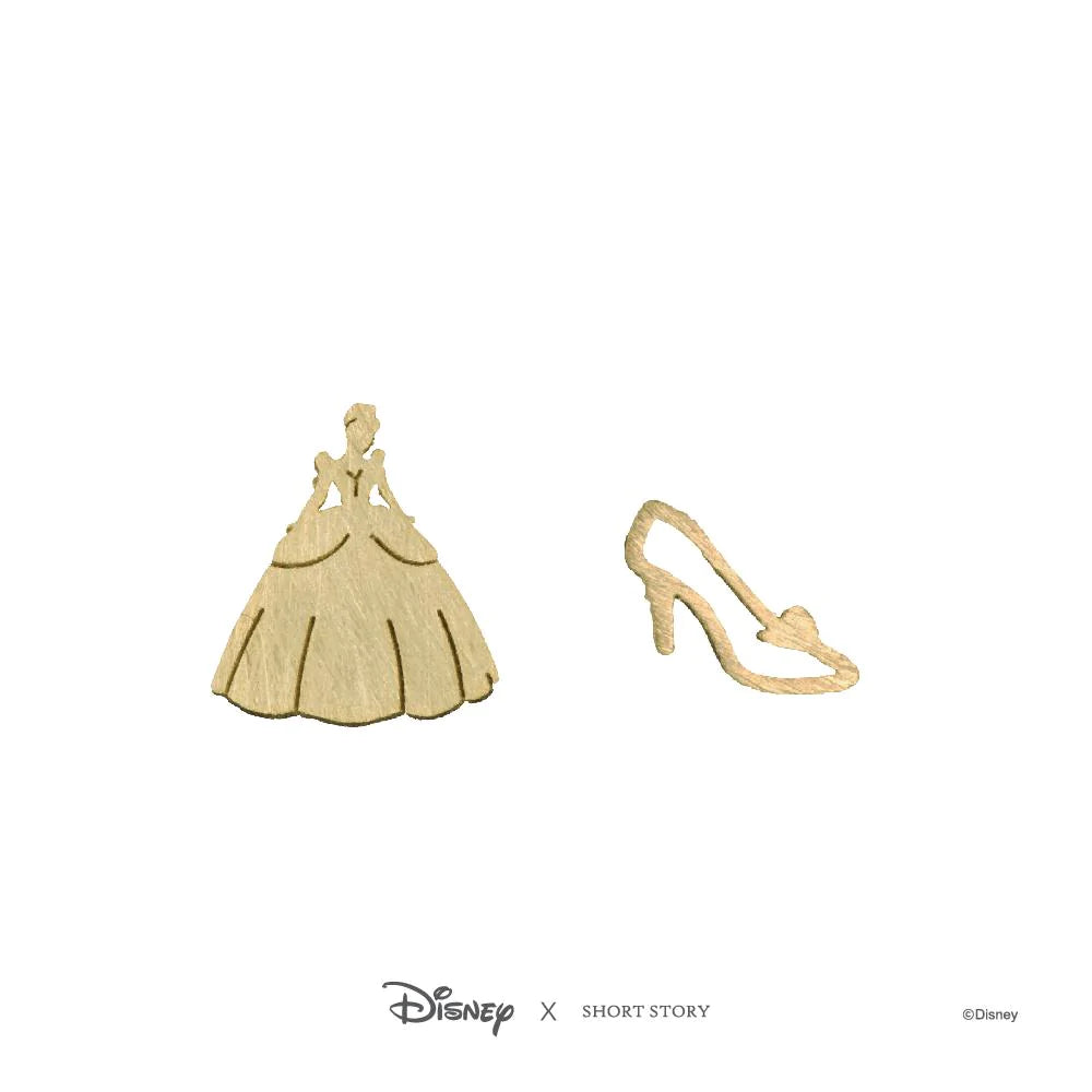 Short Story - Disney Earring Cinderella Dress and Shoe Gold