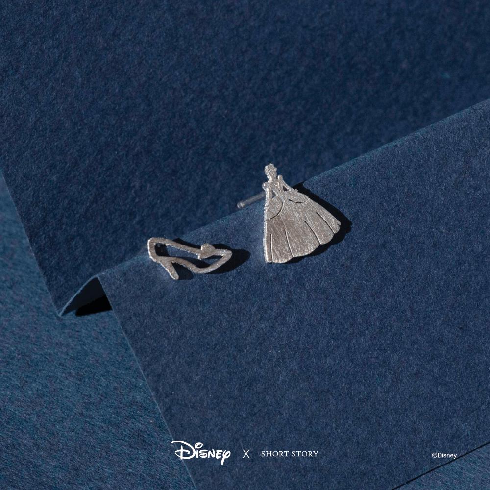 Short Story - Disney Earring Cinderella Dress and Shoe Silver