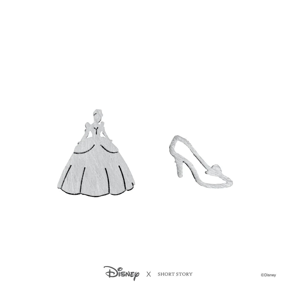 Short Story - Disney Earring Cinderella Dress and Shoe Silver