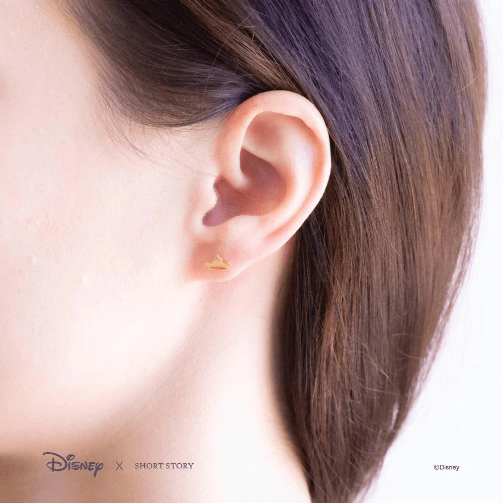 Short Story - Disney Earring Aurora Flower and Crown Gold