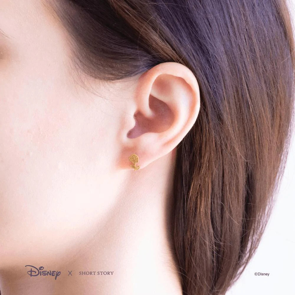 Short Story - Disney Earring Aurora Flower and Crown Gold