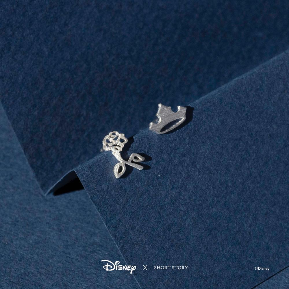 Short Story - Disney Earring Aurora Flower and Crown Silver