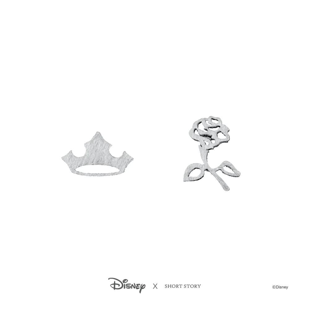 Short Story - Disney Earring Aurora Flower and Crown Silver