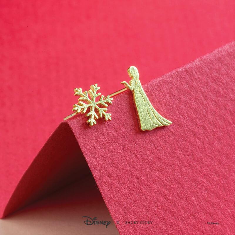 Short Story - Disney Earring Elsa Snowflake Gold